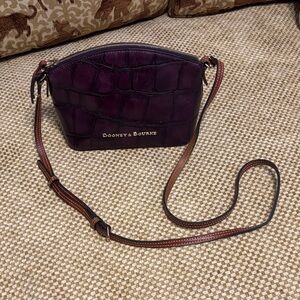 Dooney & Bourke Plum Croc-Embossed Crossbody Bag